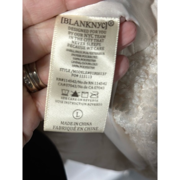BLANK NYC Cream Sherpa Jacket Snap Front Size L‎ - Picture 5 of 7